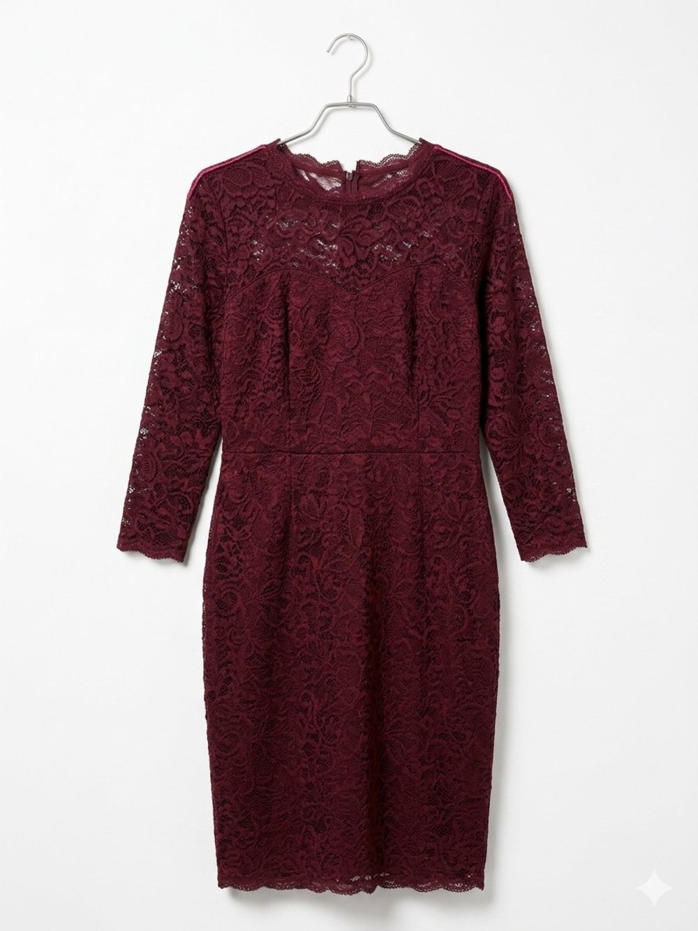Women's Lace Sheath Dress - Wine